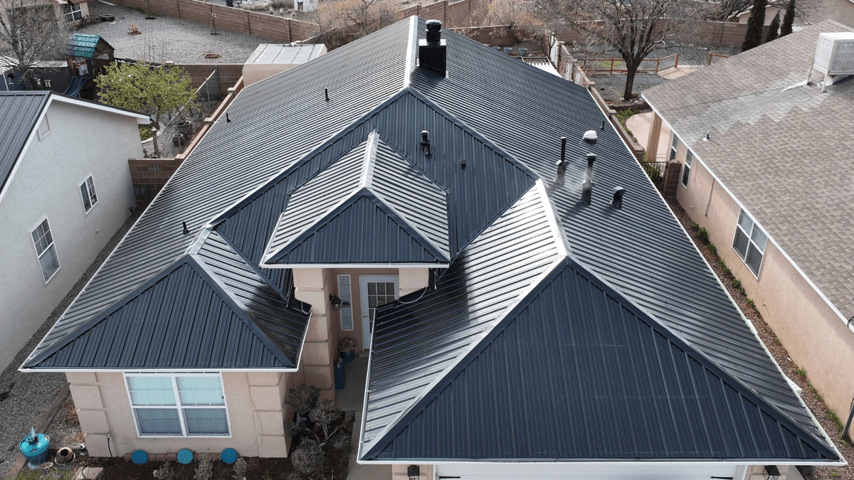 Metal roof installation by Lobo Roofs